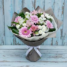 Букет цветов из:  Герберы, Альстромерии и Хризантемы #REPLACE_PRED# Гиагинском