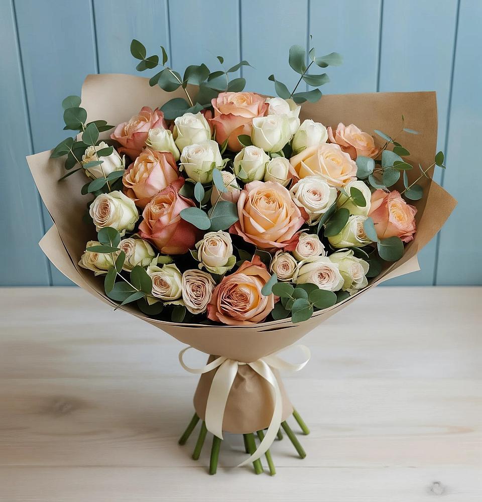 Букет цветов из: Альстромерии и Розы в Гиагинском