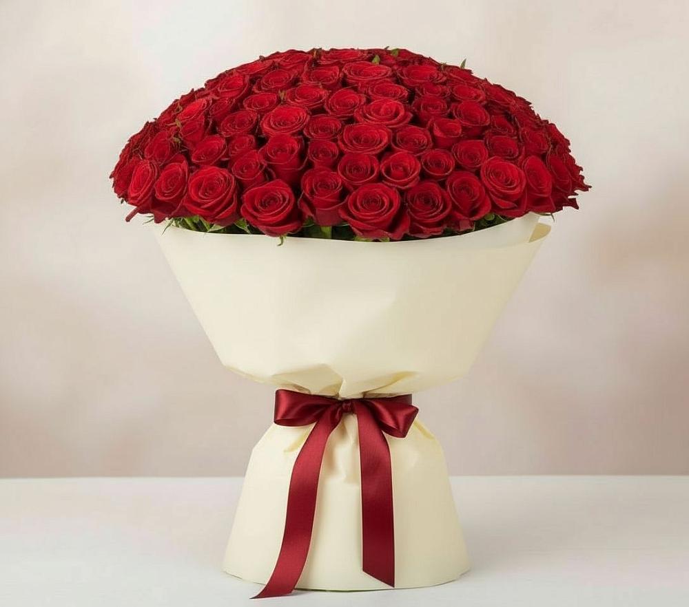Букет 101 Красная роза Милано в Гиагинском