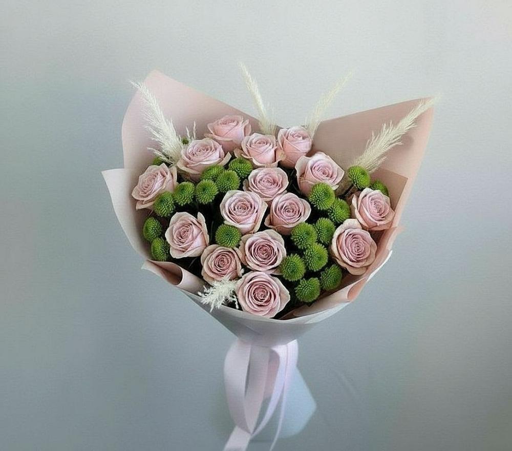 Букет цветов из: Розы и Хризантемы в Гиагинском