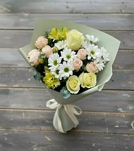 Букет цветов из:  Альстромерии, Розы и Хризантемы в Гиагинском