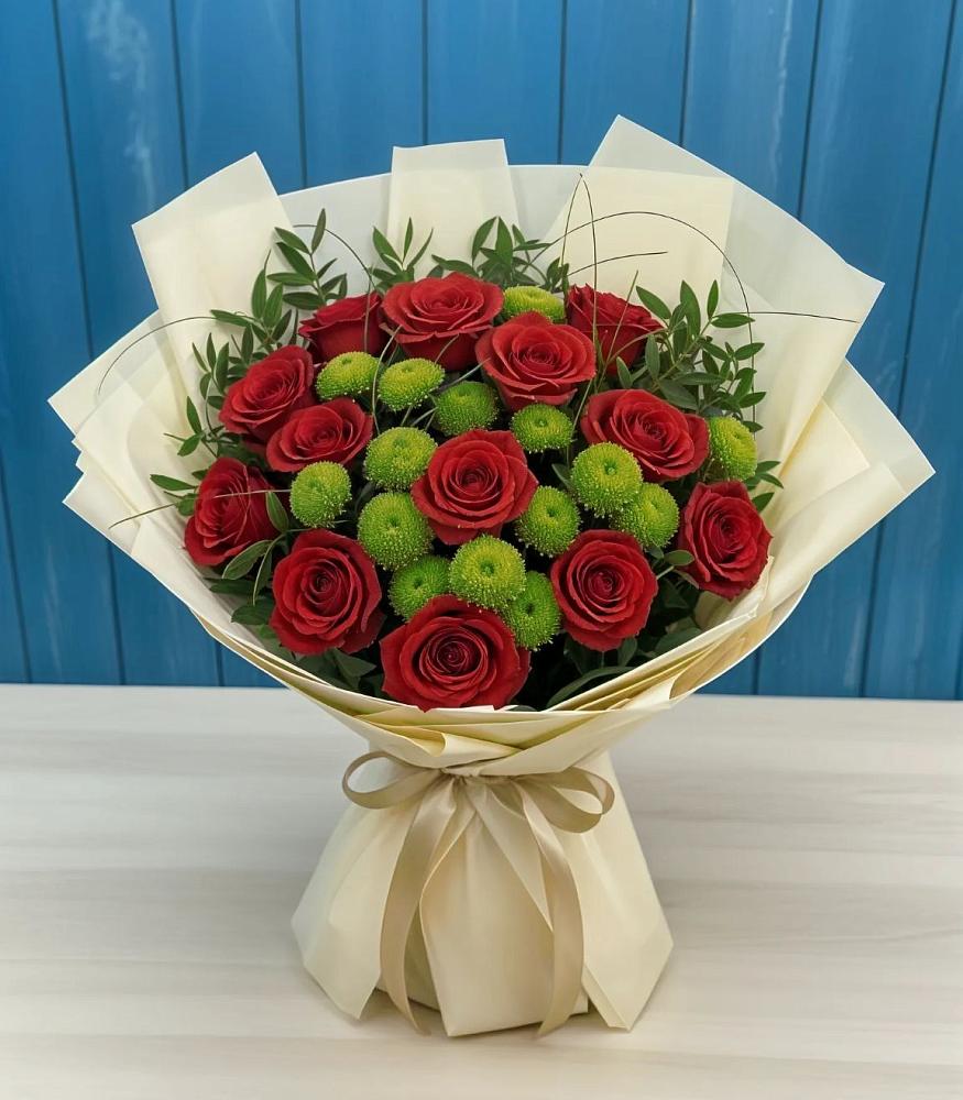 Букет цветов из: Розы и Хризантемы в Гиагинском