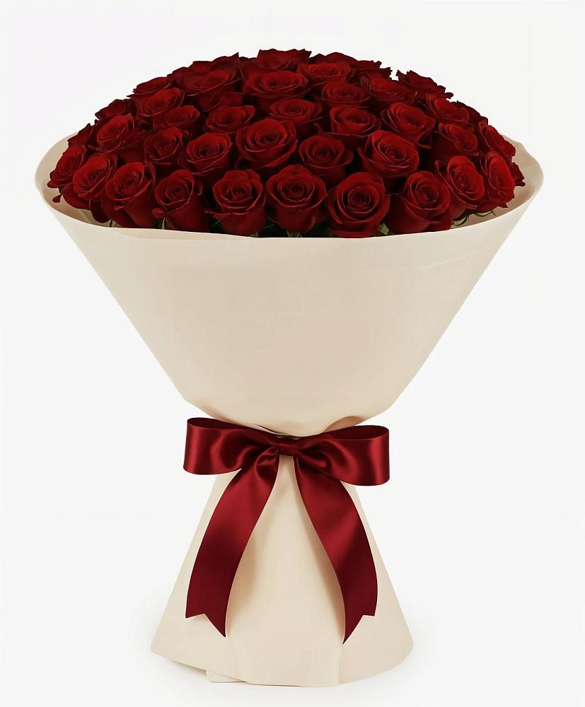 Букет 101 Бордовая роза Блэк Бакарра в Гиагинском