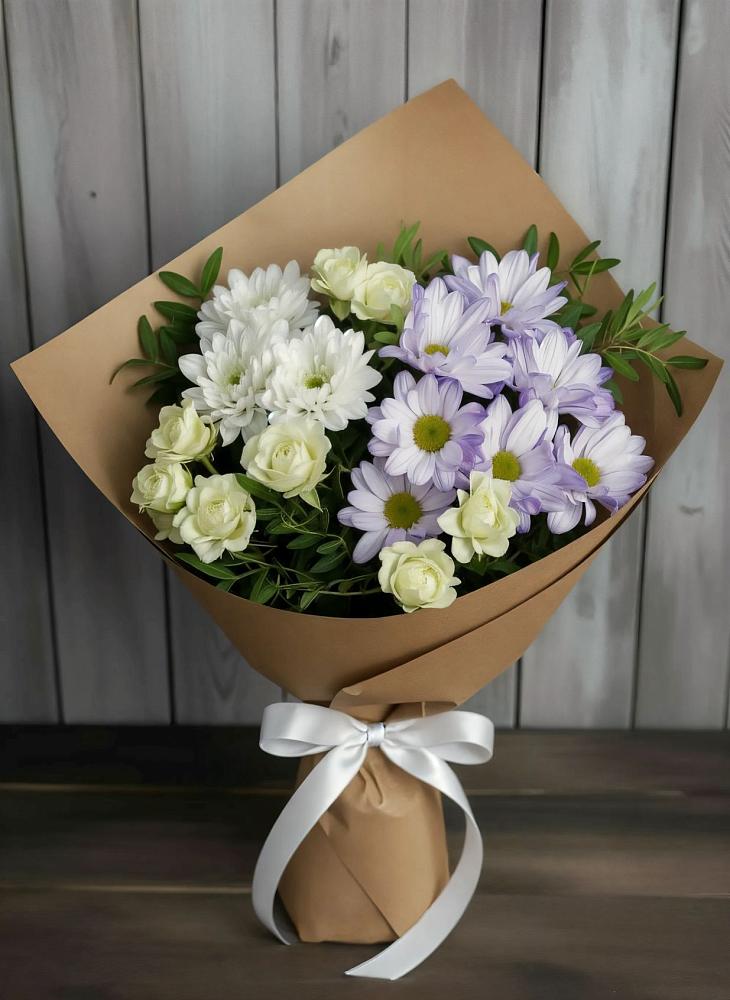 Букет цветов из: Хризантемы и Розы в Гиагинском